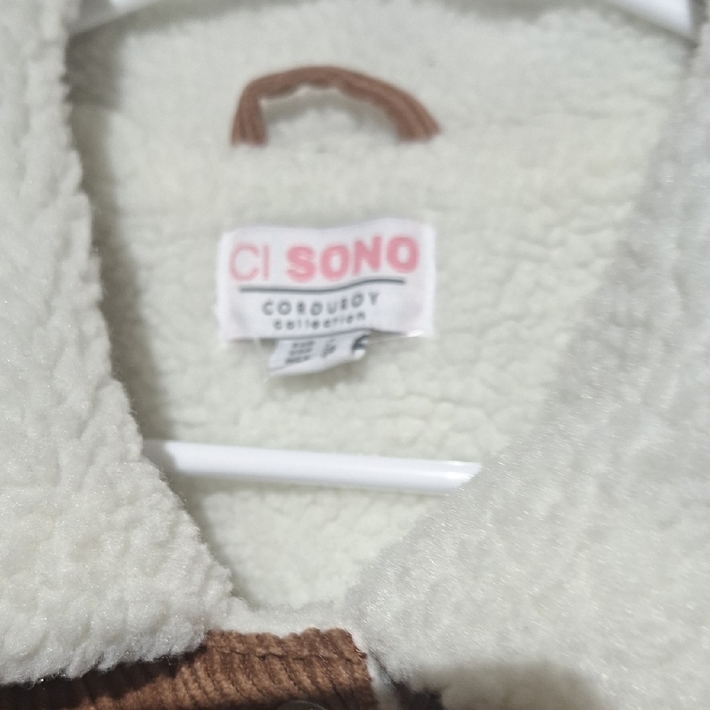 3/$20-Brown Corduroy Jacket, Cropped,  Sherpa Collar And Lining, 12, NWOT - Picture 2 of 14